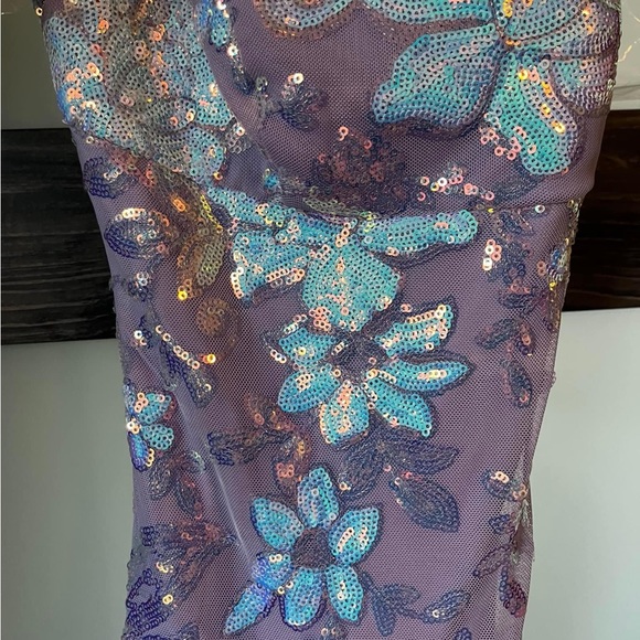 Morgan and Company sequin lavender full lrngth dress - Picture 2 of 8